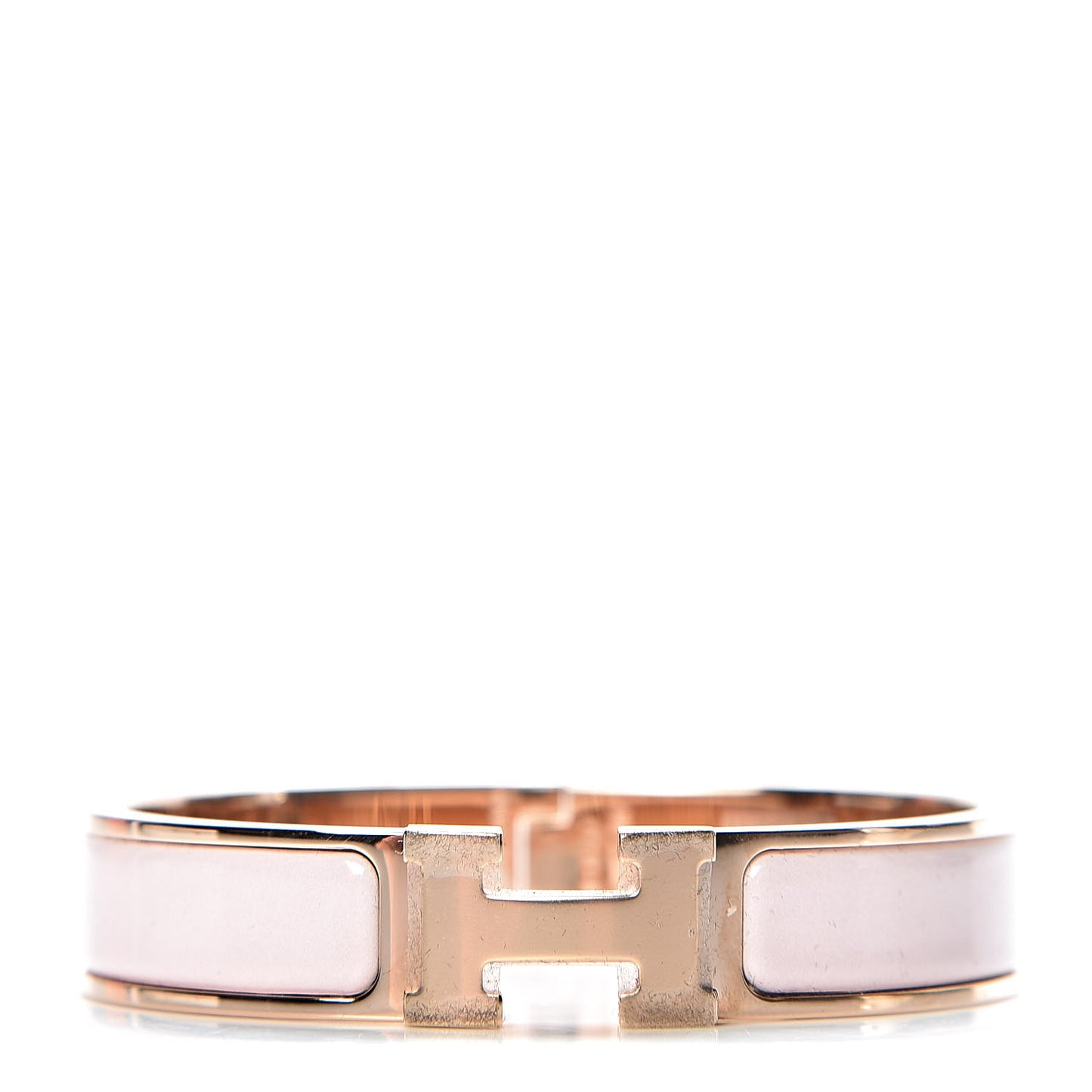 Enamel Narrow Clic Clac H Bracelet PM Rose Candeur
