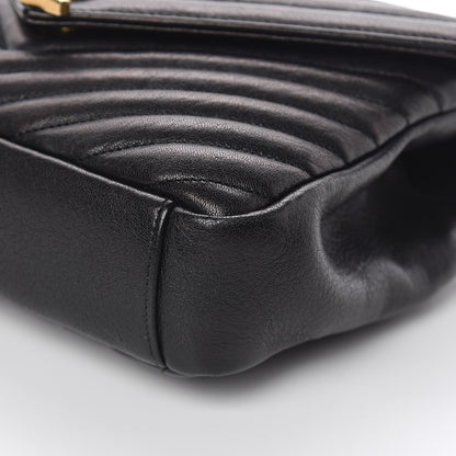 Saint Laurent Sheepskin Matelasse Chevron Monogram Medium College Bag Black 13 of 13