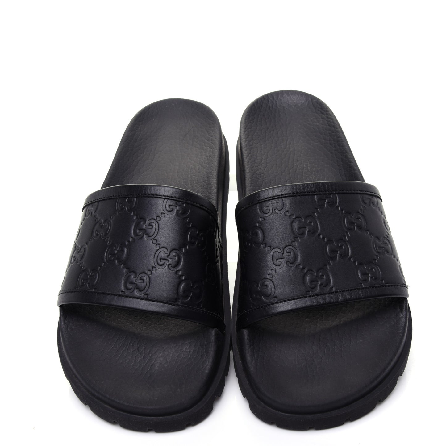 Guccissima Mens Lug Sole Slide Sandals 7 Black
