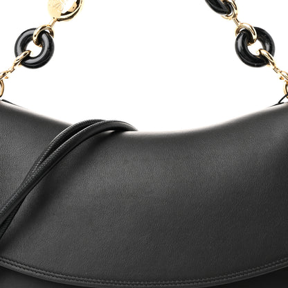 Loewe Smooth Calfskin Donut Chain Medium Ola Shoulder Bag Black 7 of 9