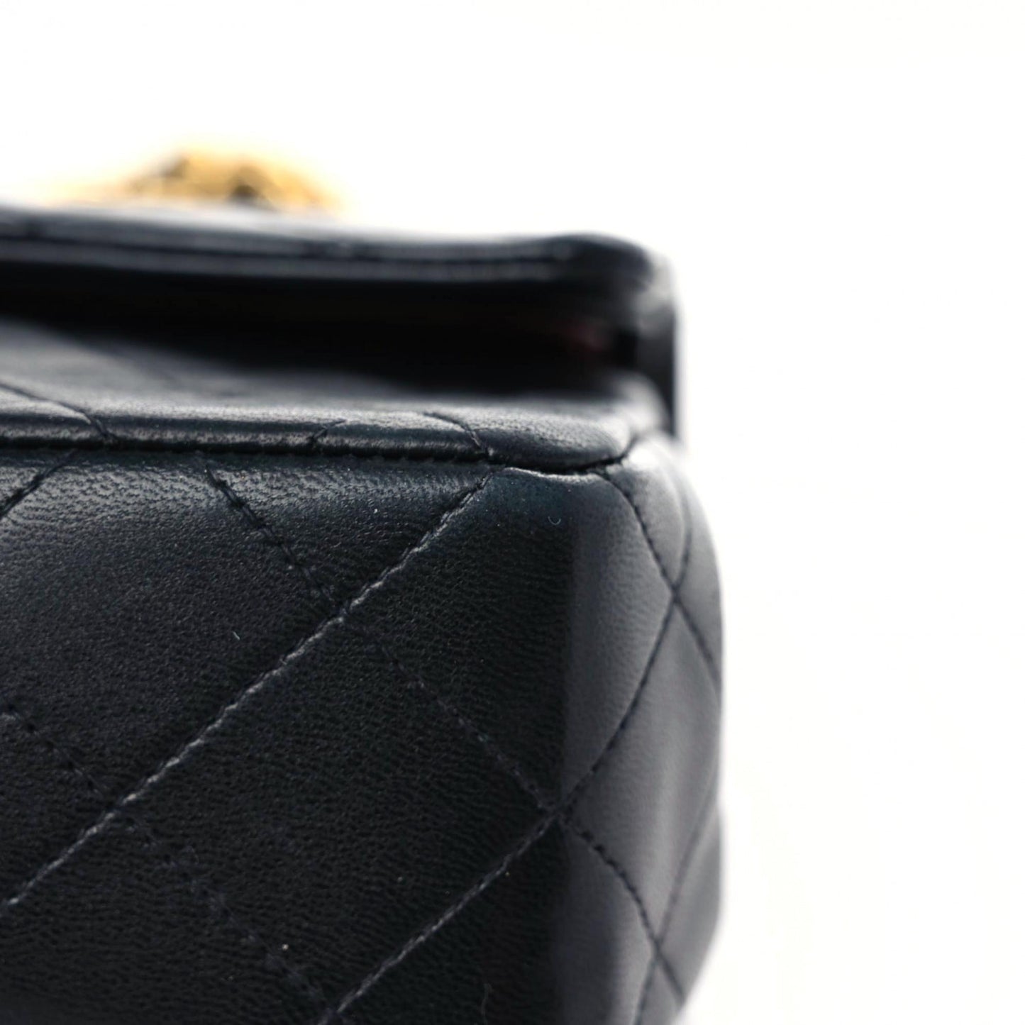 Lambskin Quilted Small Double Flap Black