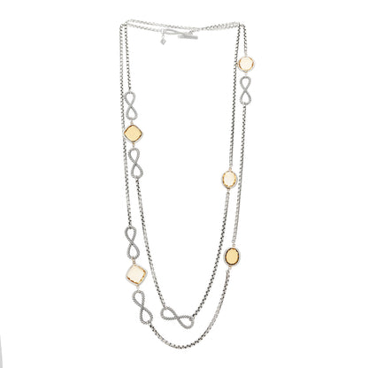 David Yurman Sterling Silver Citrine Infinity Necklace 3 of 5