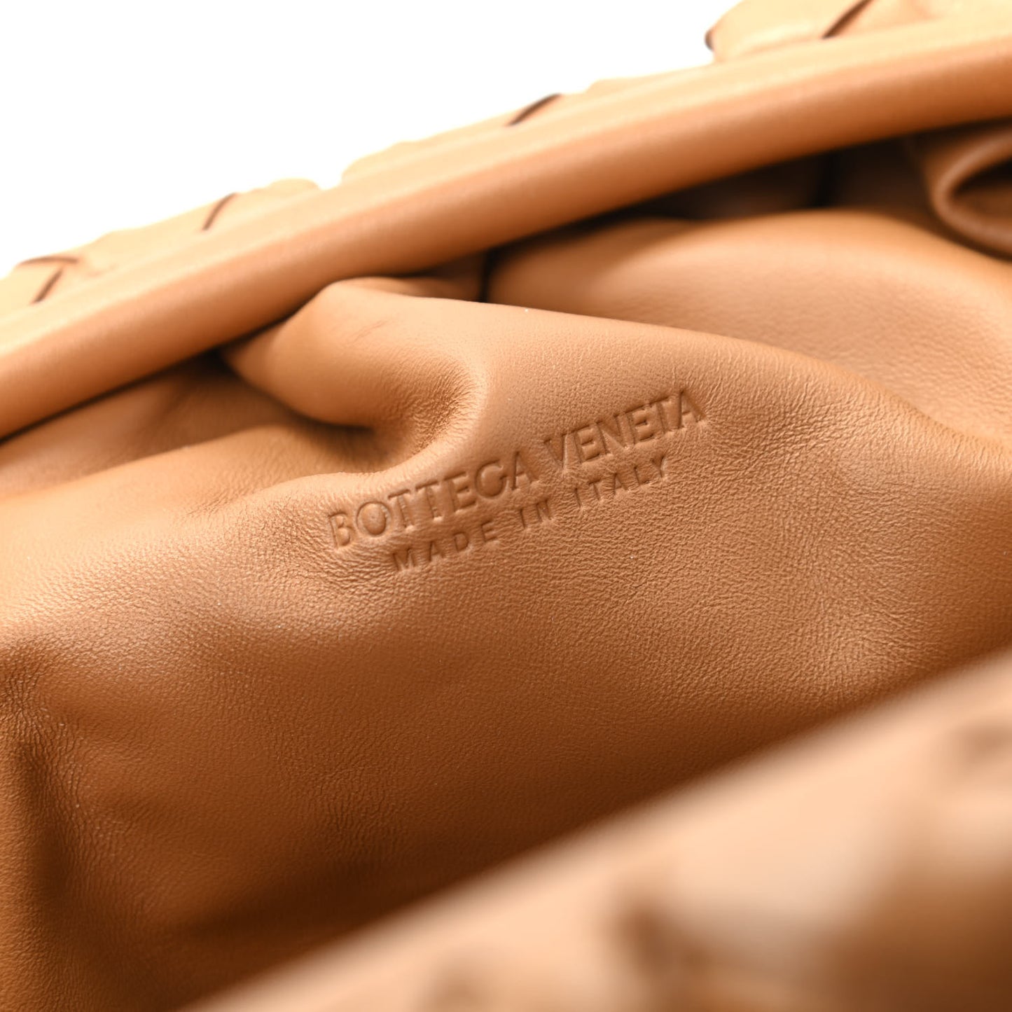Nappa Maxi Intrecciato The Pouch Oversized Clutch Caramel