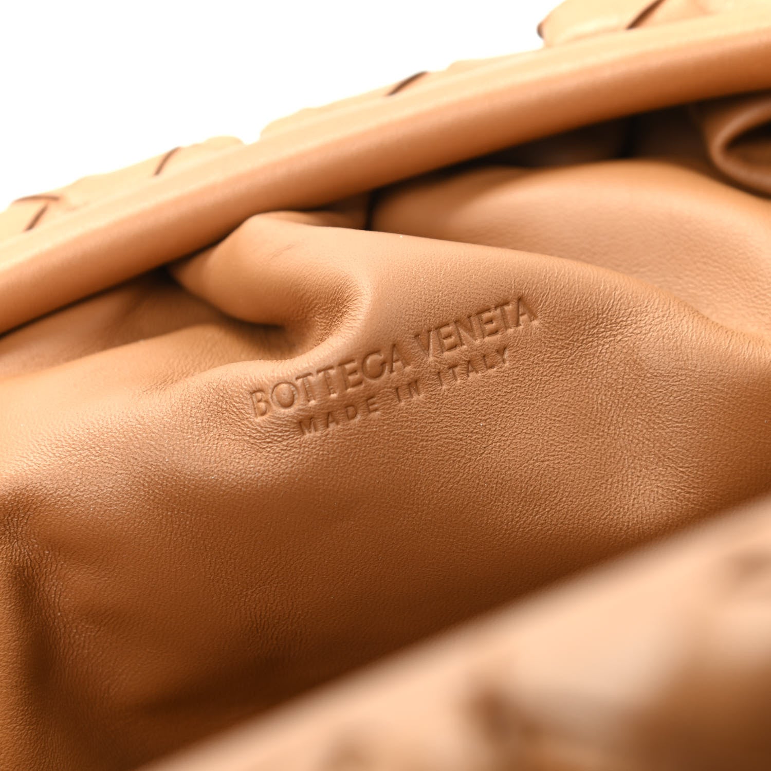 Bottega Veneta Nappa Maxi Intrecciato The Pouch Oversized Clutch Caramel 8 of 9