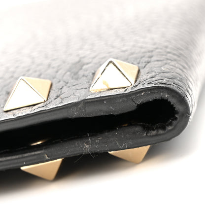 Valentino Garavani Pebbled Calfskin Rockstud Coin Case Card Holder Black 16 of 20
