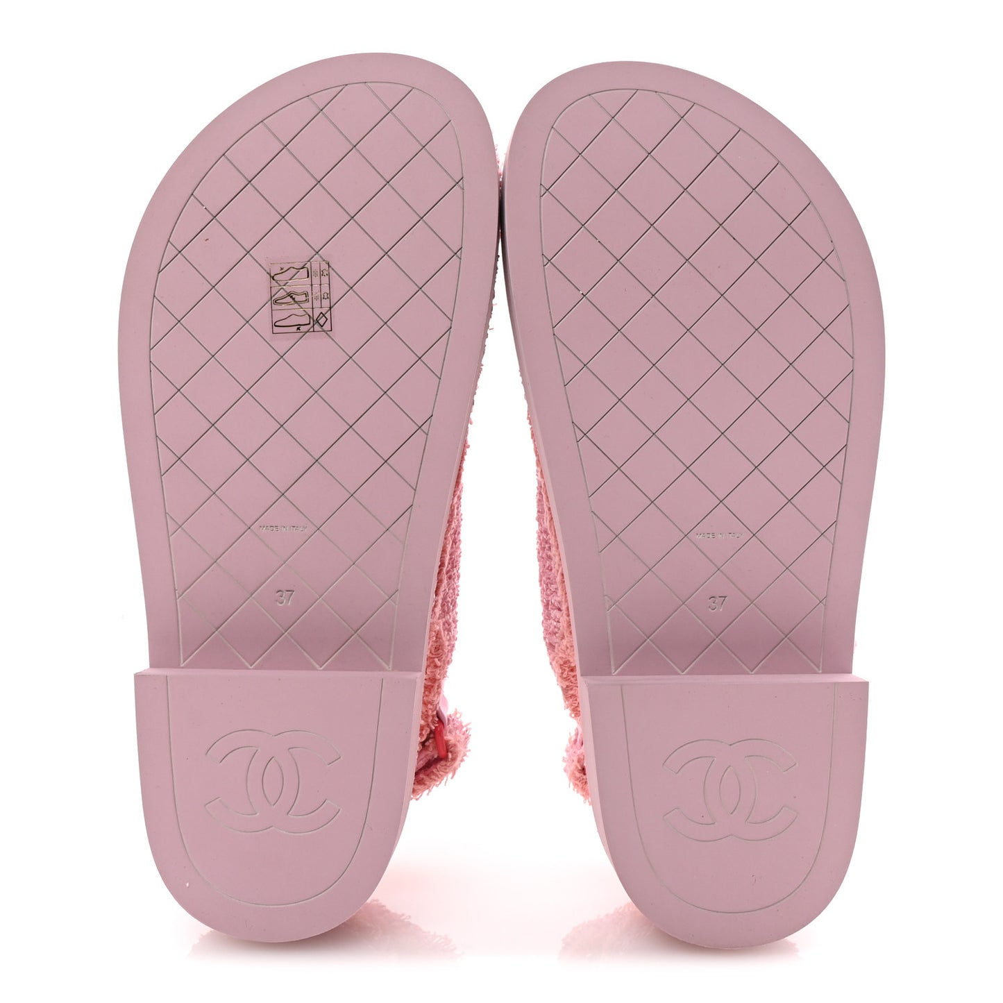 Fabric Terry Cloth Velcro Dad Platform Sandals 37 Light Pink Multicolor