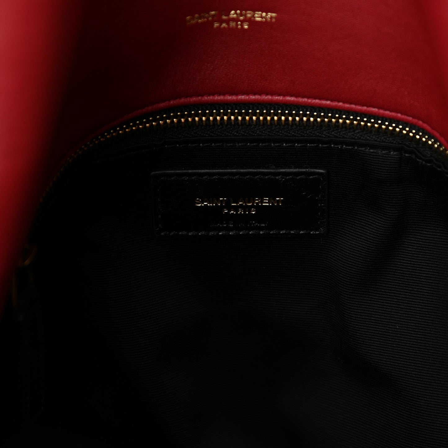 Lambskin Quilted Medium Loulou Puffer Monogram Chain Satchel Opyum Red