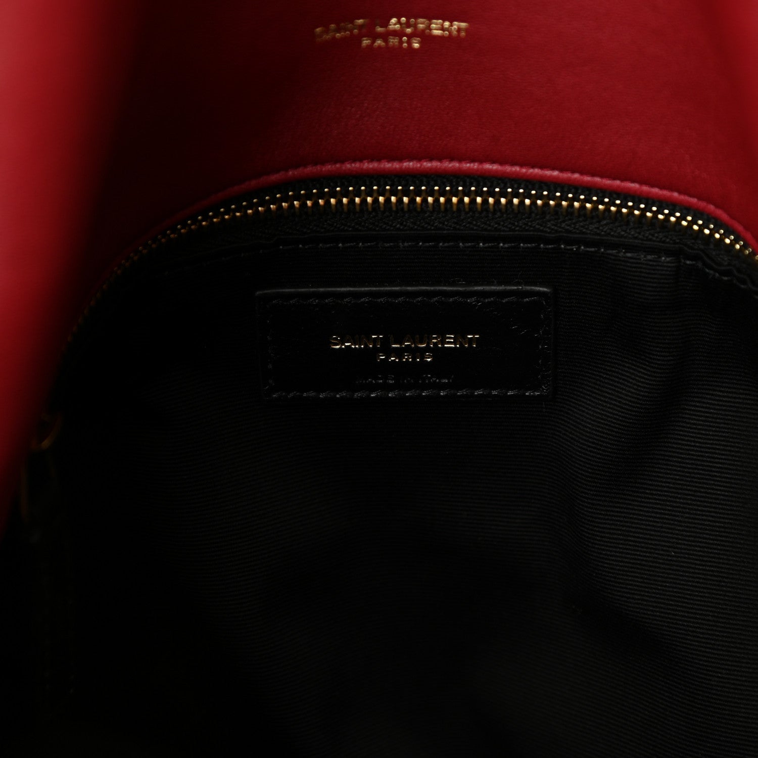 Saint Laurent Lambskin Quilted Medium Loulou Puffer Monogram Chain Satchel Opyum Red 6 of 10