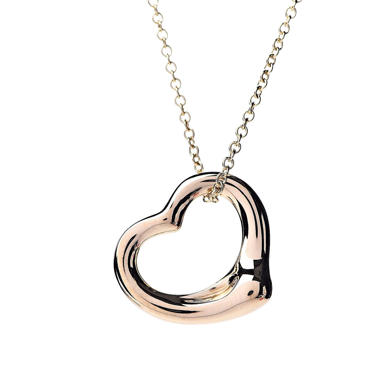 18K Yellow Gold Elsa Peretti Small Open Heart Pendant Necklace