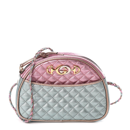Gucci Laminated Nappa Trapuntata Mini Zumi Dome Shoulder Bag Rosa Lago Rame 1 of 10