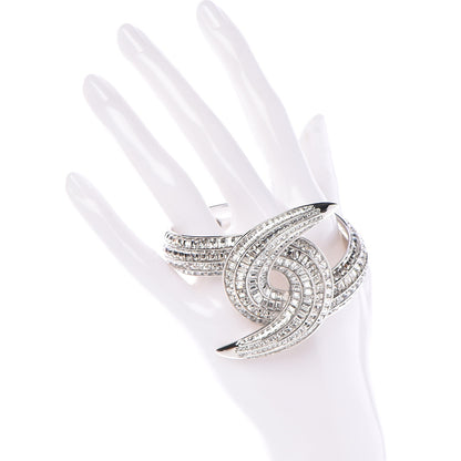 Chanel Crystal Baguette CC Cuff Silver 2 of 5