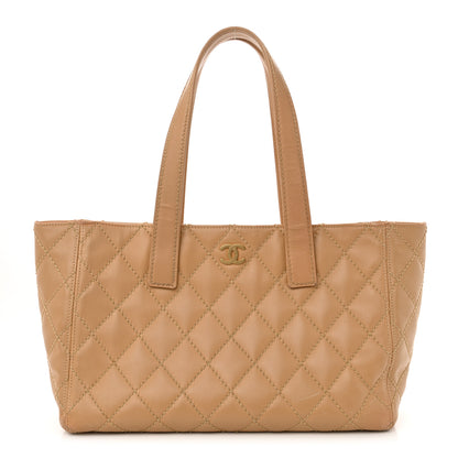Chanel Calfskin Wild Stitch Medium Tote Beige 1 of 15