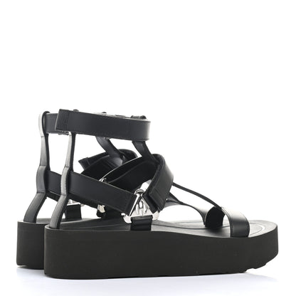 Hermes Calfskin Womens Enid Sandals 37 Black 4 of 9