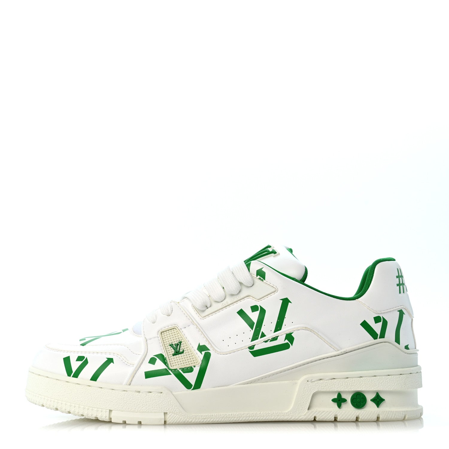 Louis Vuitton Mens LV Trainer Upcycling Sneakers 8.5 White Green 1 of 10