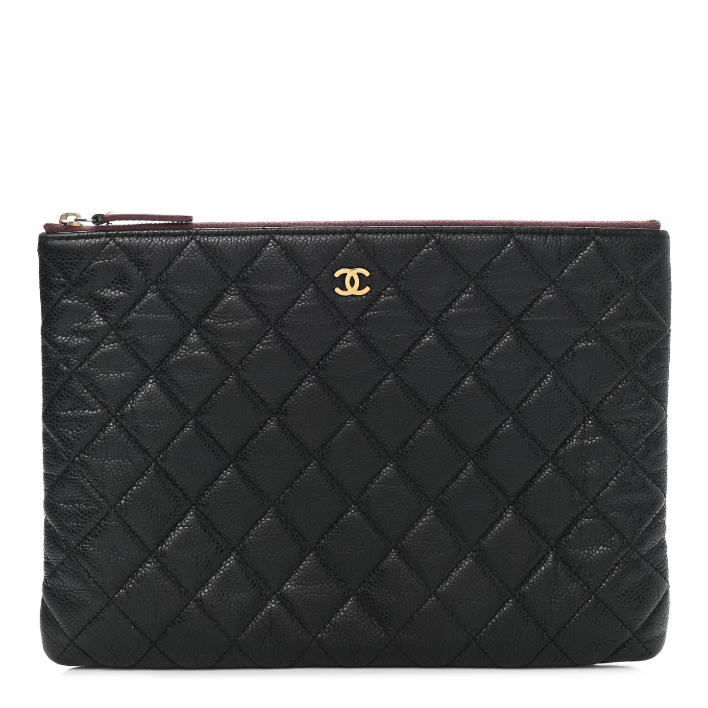 Caviar Quilted Medium Cosmetic Case Black