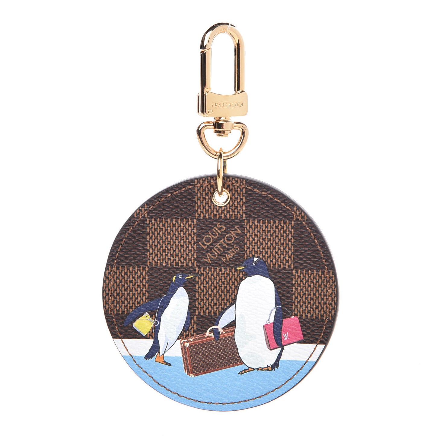 Damier Ebene Illustre Manchot Bag Charm Key Ring