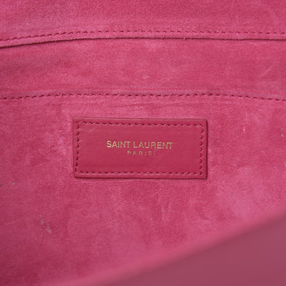 Saint Laurent Calfskin Classic Y Ligne Clutch Fuchsia 6 of 12