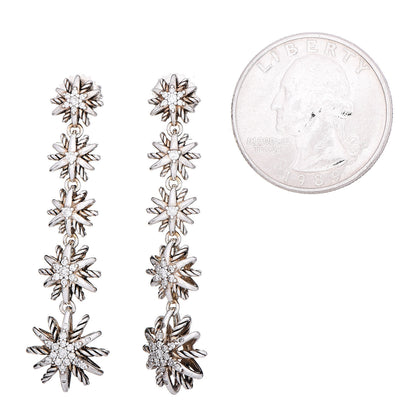 David Yurman Sterling Silver Pave Diamond Starburst Drop Earrings 2 of 4