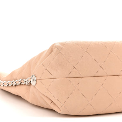 Chanel Grained Calfskin Stitched Medium Braided With Style Hobo Beige 9 of 10