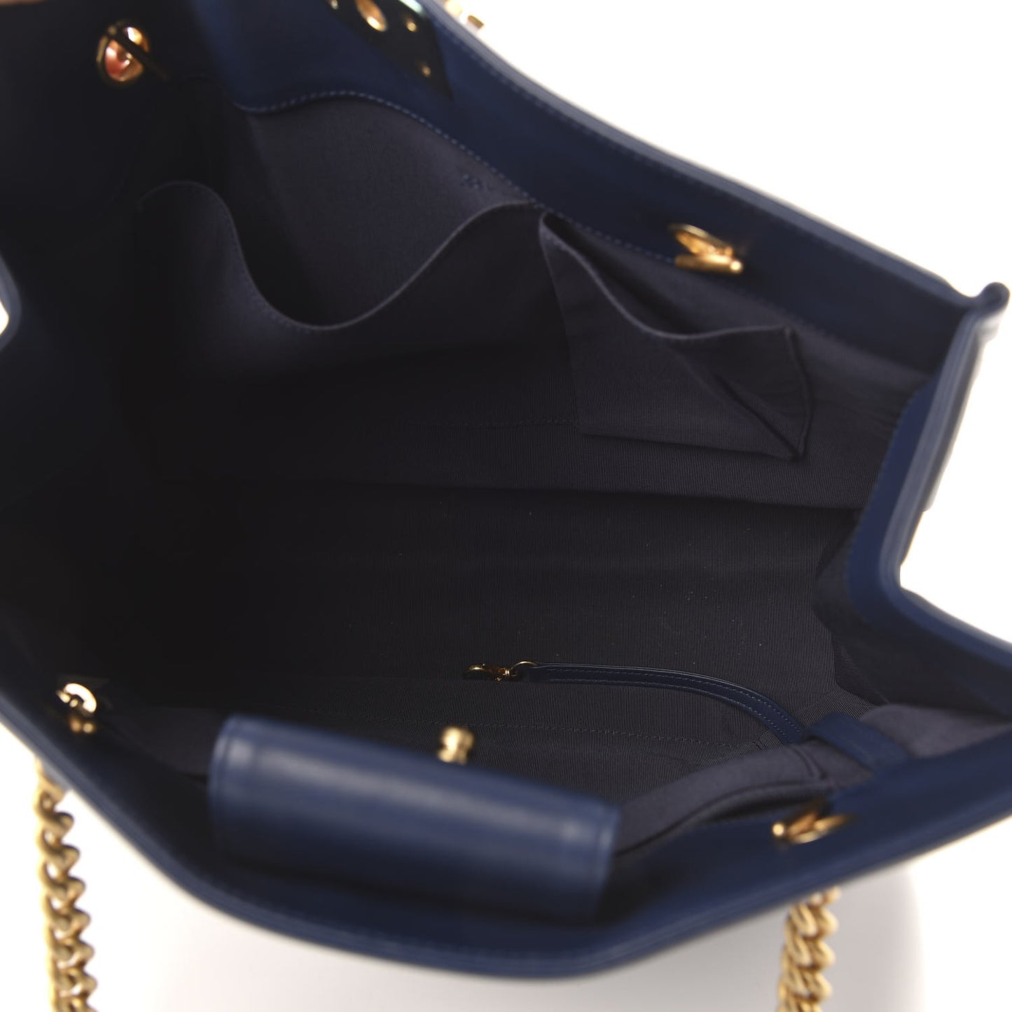 Calfskin Quilted Large Boy Tote Navy