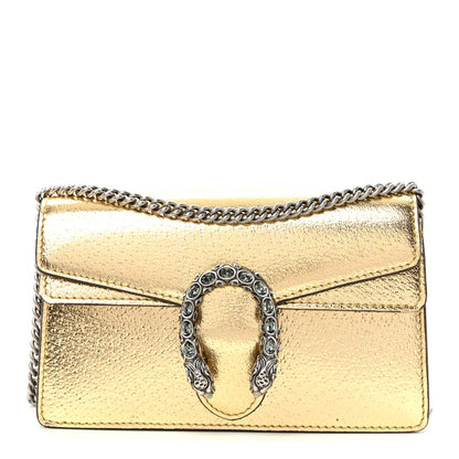 Gucci Metallic Calfskin Super Mini Dionysus Shoulder Bag Gold 1 of 9