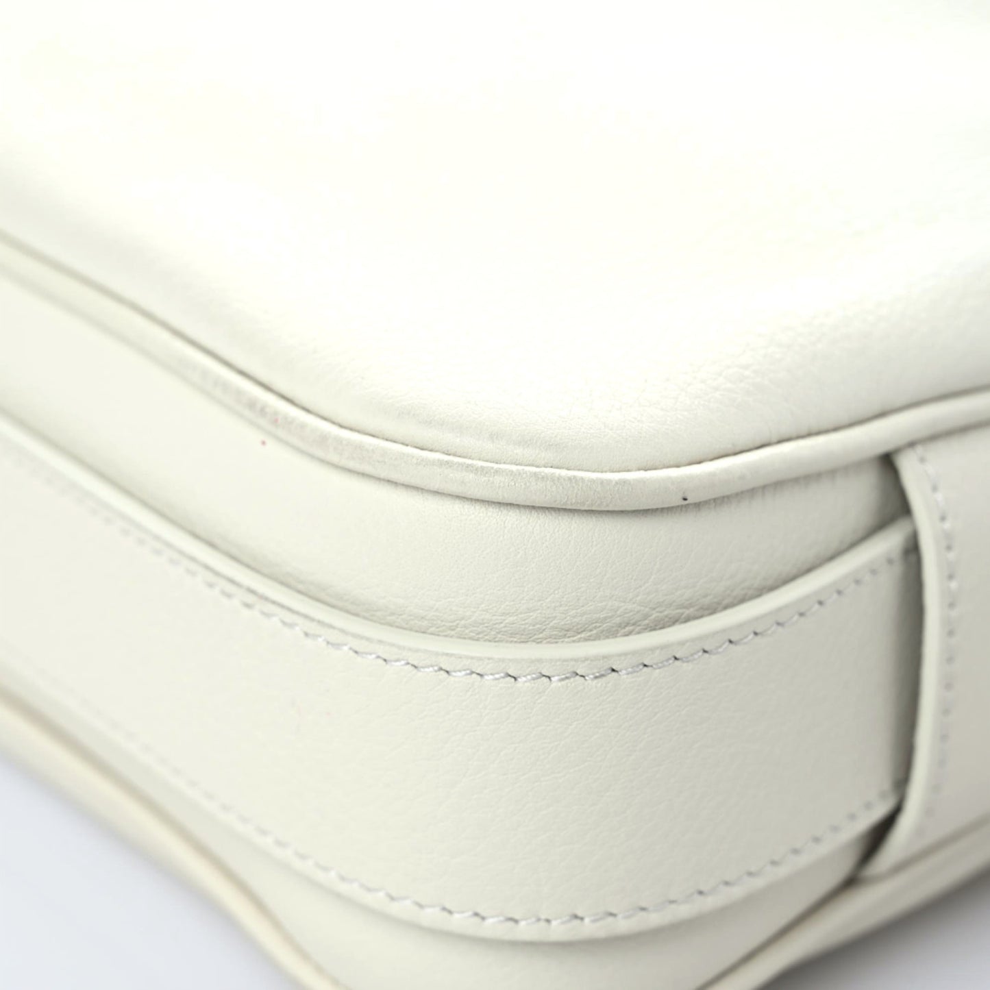 Supple Calfskin Medium Romy Shoulder Bag White
