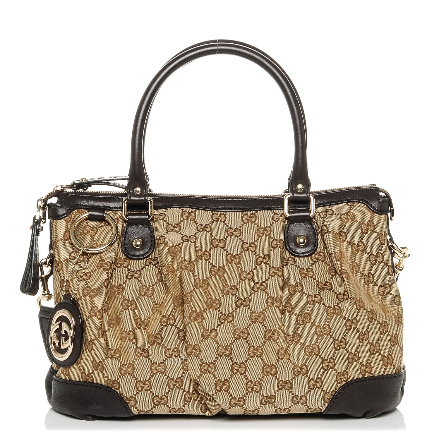 Gucci Monogram Medium Sukey Top Handle Dark Brown 1 of 7