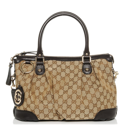 Gucci Monogram Medium Sukey Top Handle Dark Brown 1 of 7