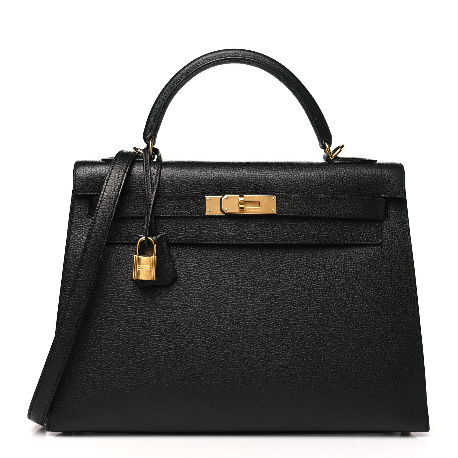 Hermes Vache Liegee Kelly Sellier 32 Black 1 of 12