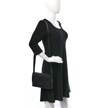 Bottega Veneta Lambskin Maxi Intreccio Small Cassette Crossbody Bag Black 2 of 9