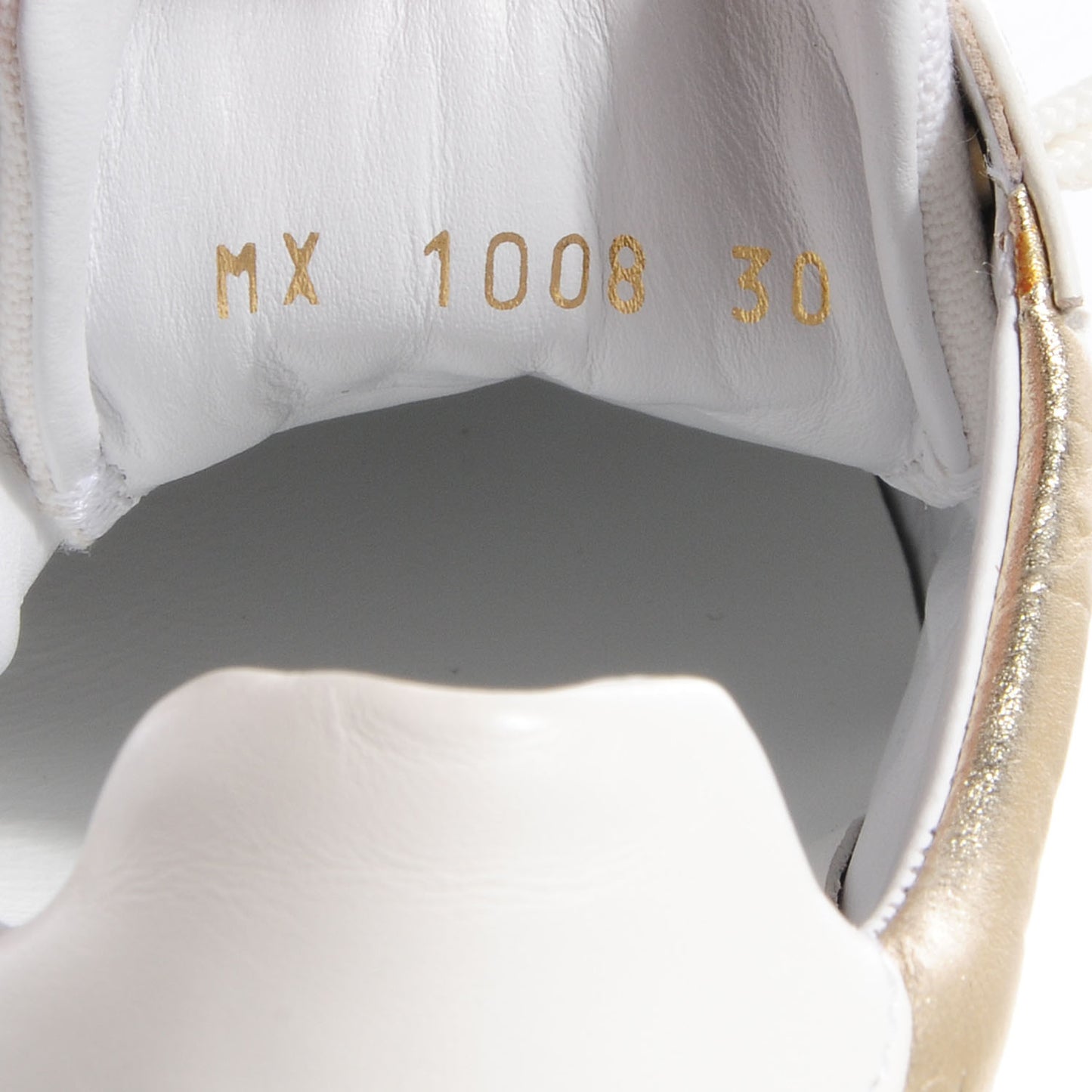 Calfskin Embossed Monogram Street Children Kid's Sneakers 30 US 12.5 Gold White