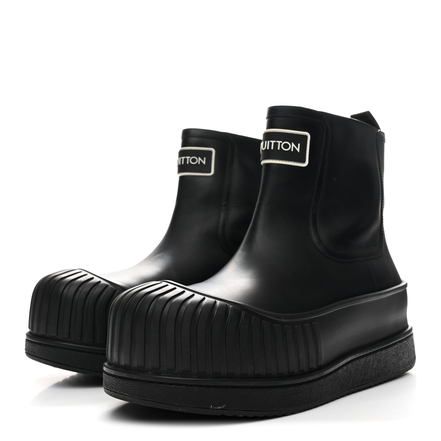 Calfskin Polar Flat Ankle Boots 41 Black