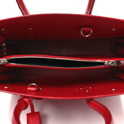 Saint Laurent Calfskin Crocodile Embossed Small Sac De Jour Eros Red 5 of 15