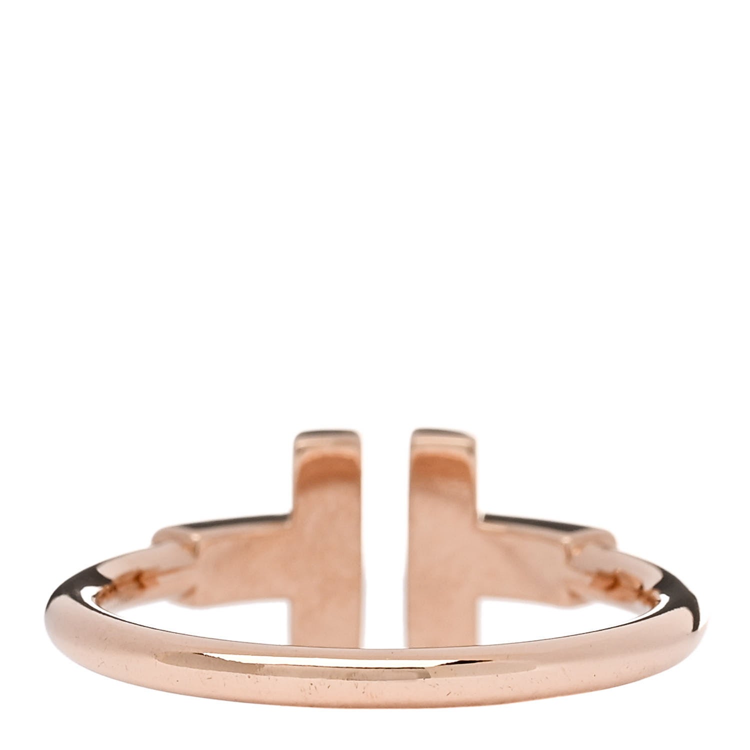 Tiffany 18K Rose Gold Diamond Mother of Pearl T Wire Ring 57 8 3 of 6