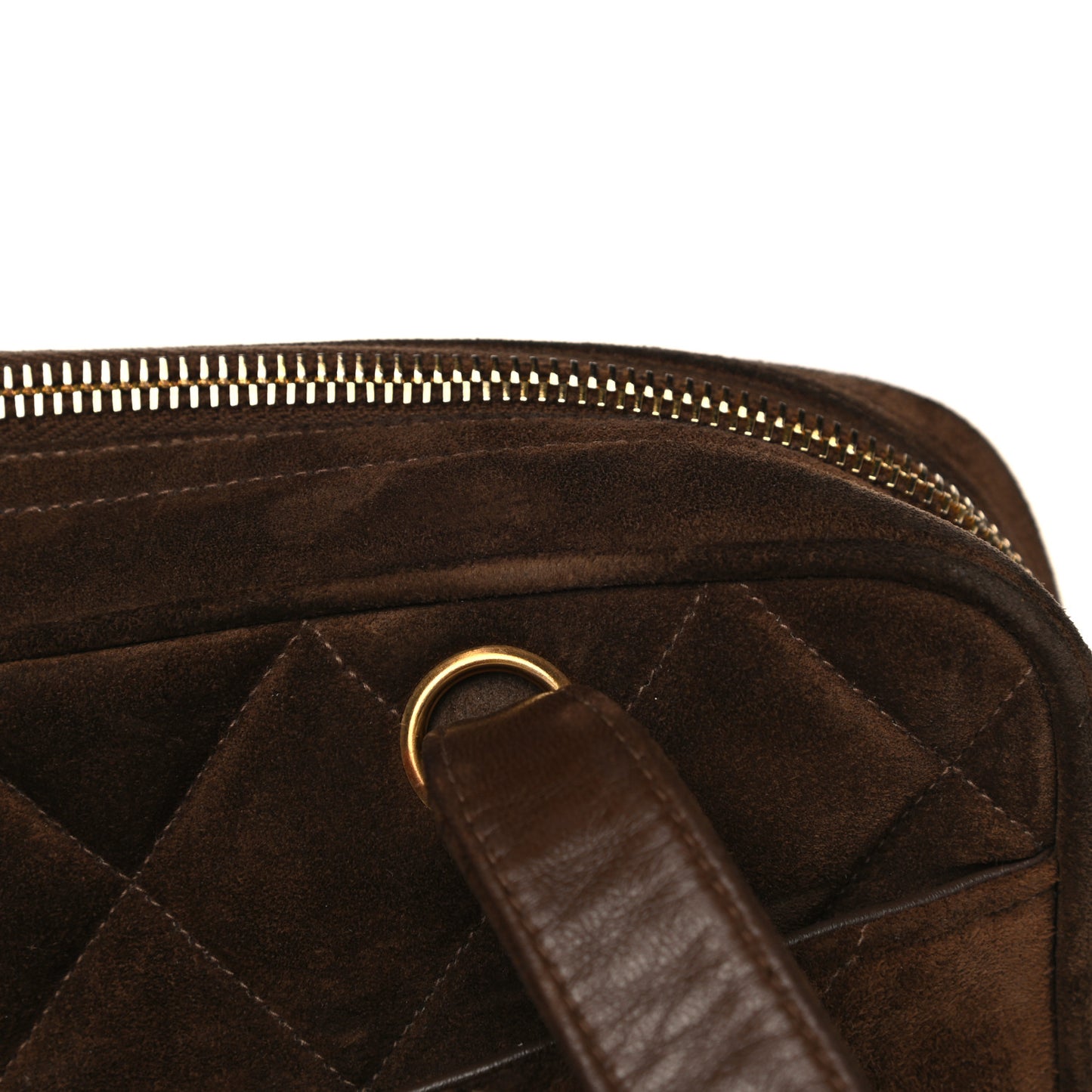 Suede Quilted Shoulder Bag Brown