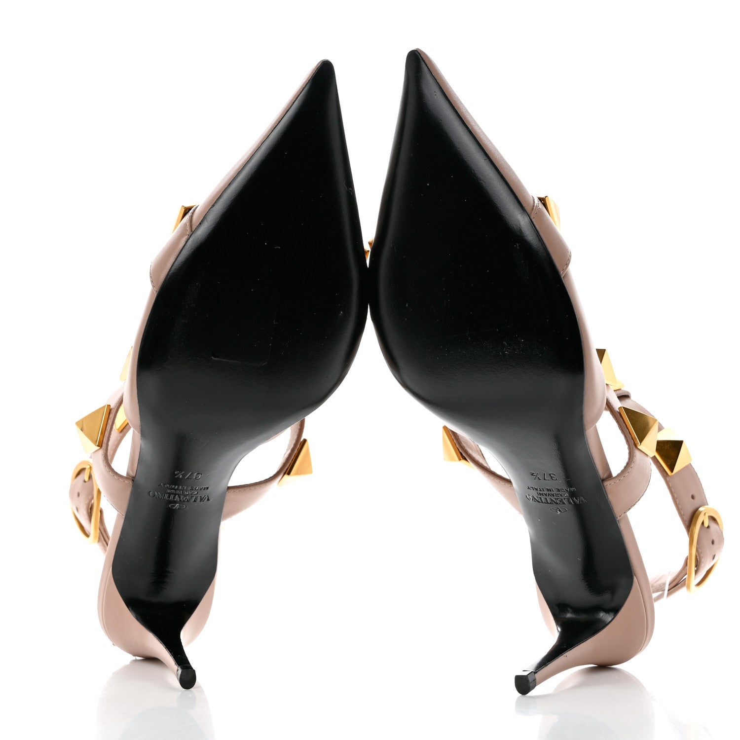 Valentino Garavani Calfskin Roman Stud Ankle Strap 80mm Pumps 37.5 Rose Cannelle 5 of 10