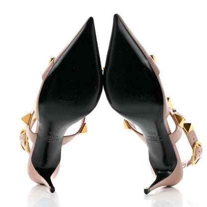 Valentino Garavani Calfskin Roman Stud Ankle Strap 80mm Pumps 37.5 Rose Cannelle 5 of 10