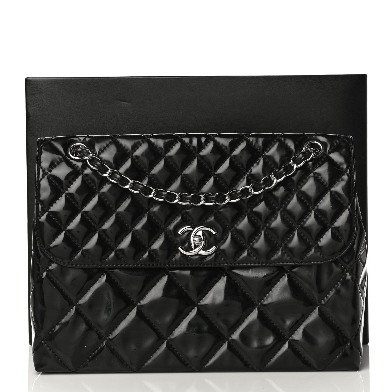 Chanel Vinyl Quilted In The Business Flap Bag Black 15 of 15