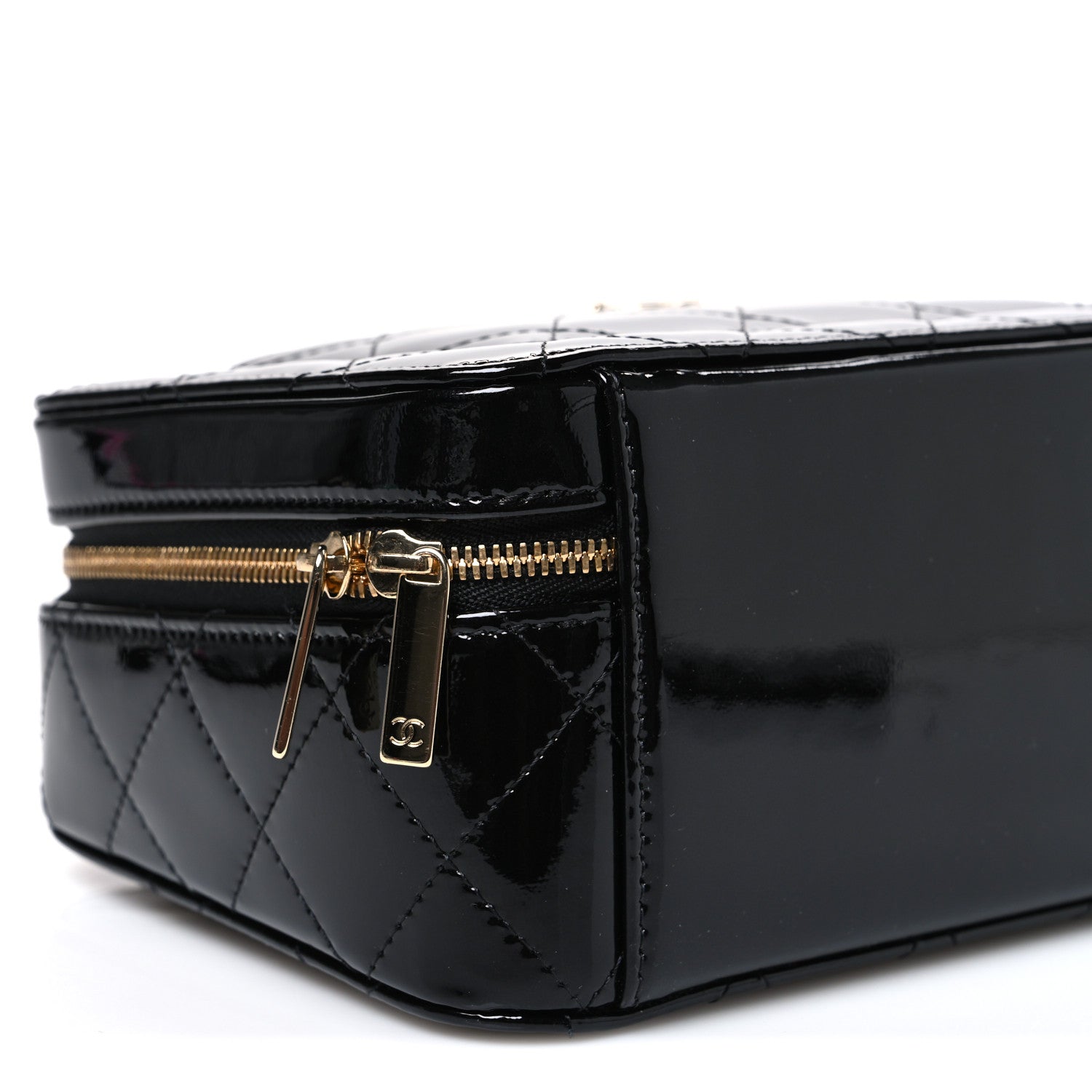 Chanel Patent Quilted Top Handle Vanity Case Black 8 of 9