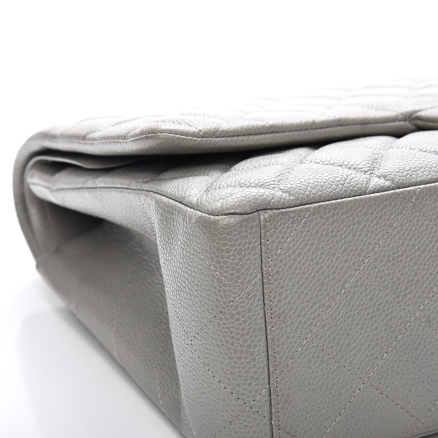Chanel Caviar Quilted Maxi Double Flap Light Grey 11 of 11