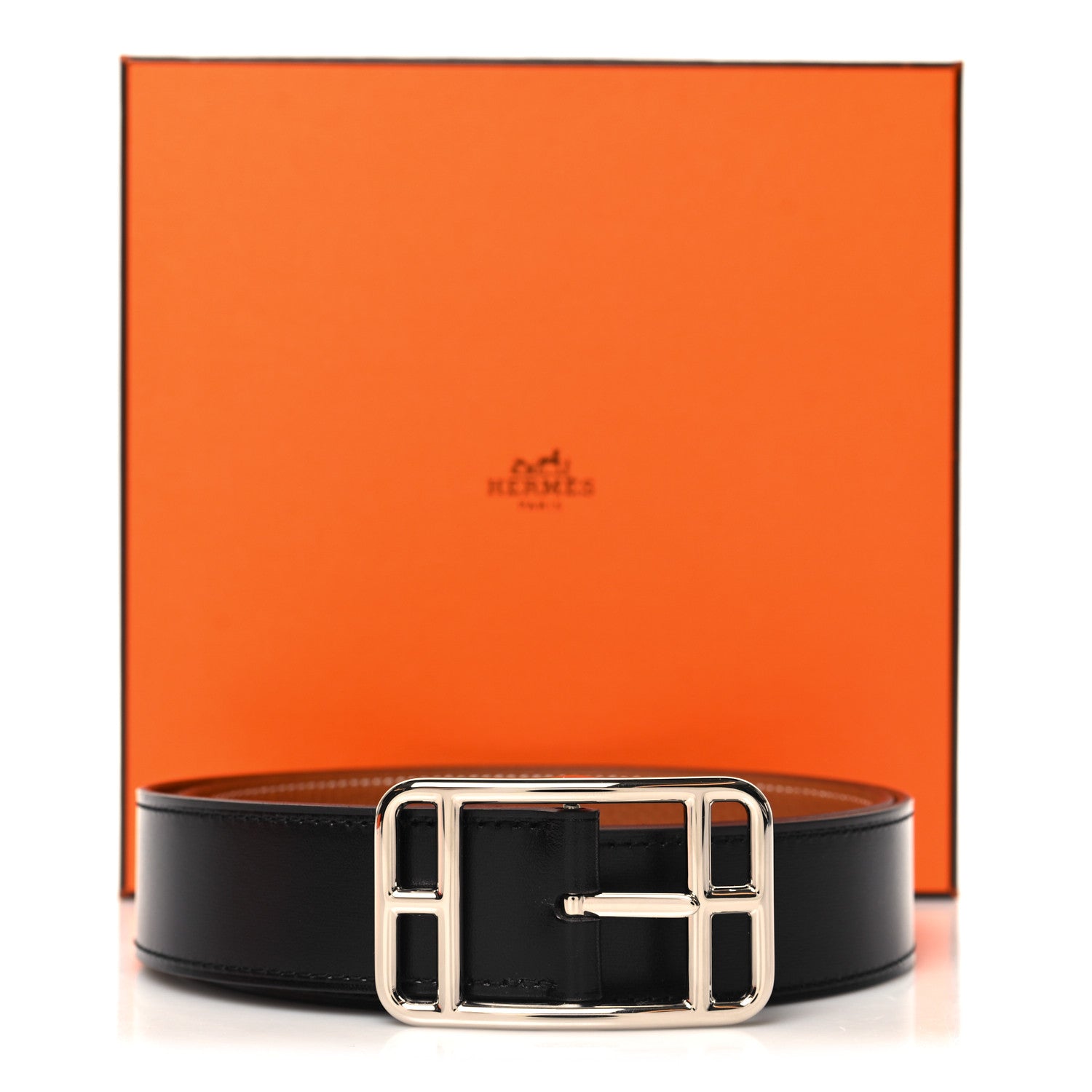 Hermes Box Togo 32mm Cape Cod Belt 85 34 Black Gold 6 of 6