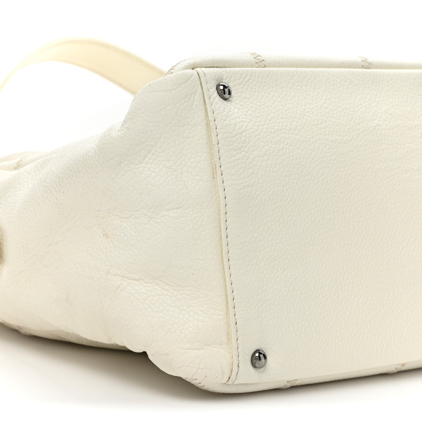 Caviar Square Stitched Bowler White
