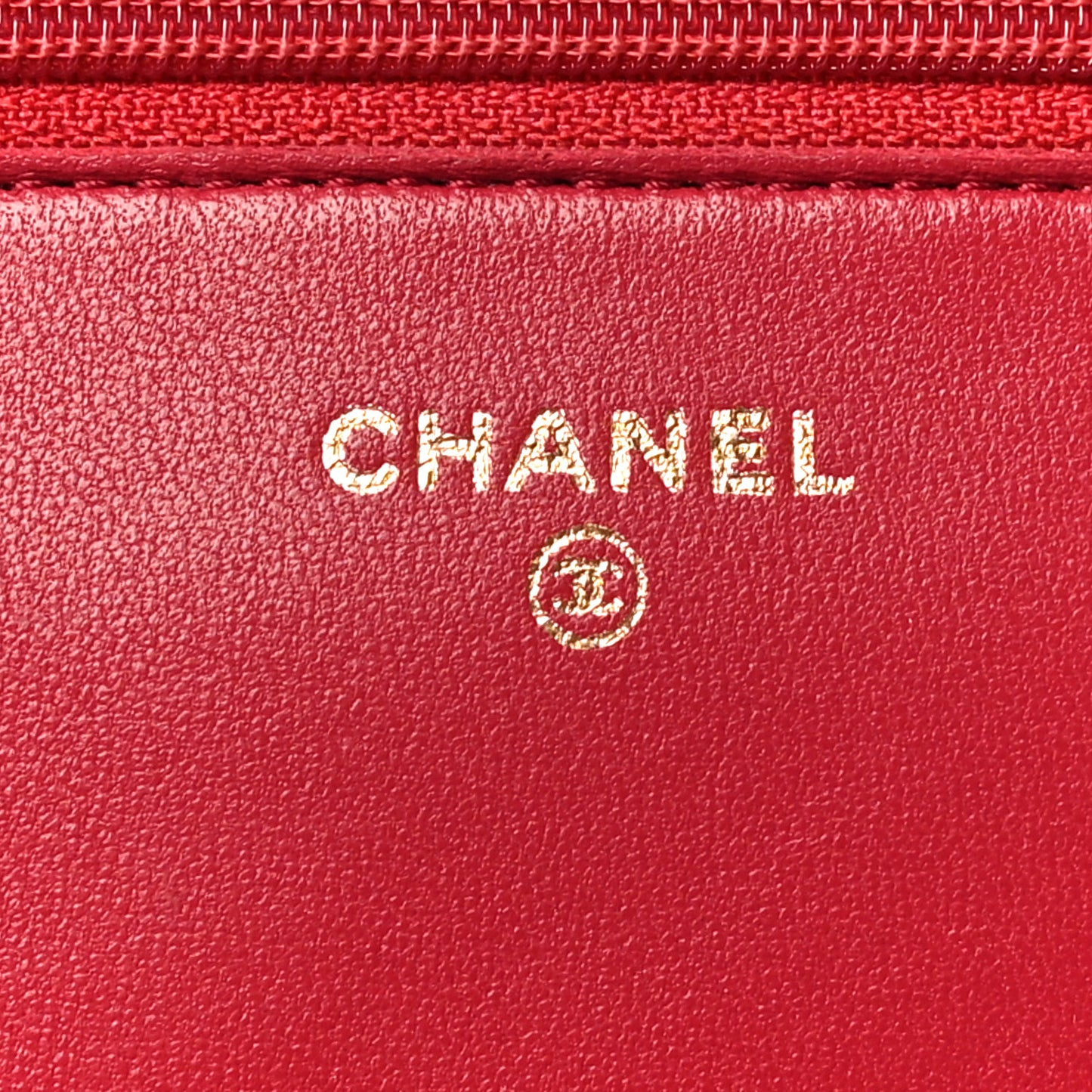 Lambskin Quilted Wallet on Chain WOC Red