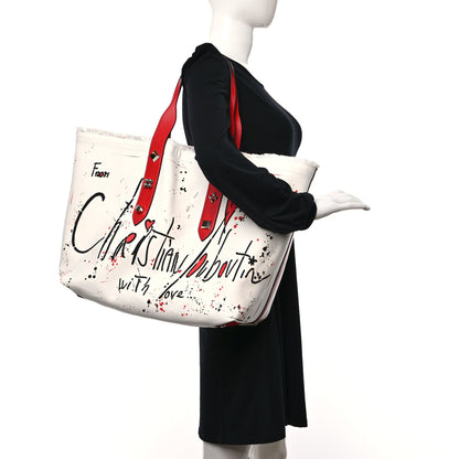 Christian Louboutin Canvas Frangibus Tote White Multicolor 2 of 10