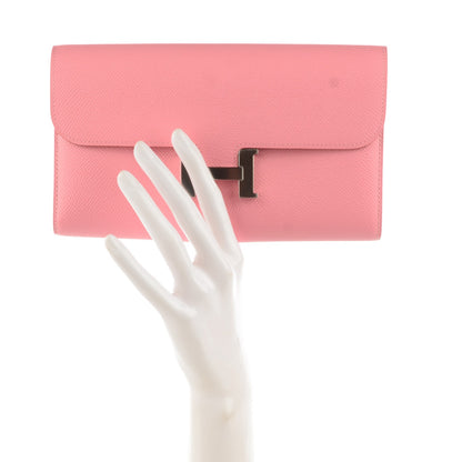 Hermes Epsom Constance Long Wallet Rose Confetti 2 of 9