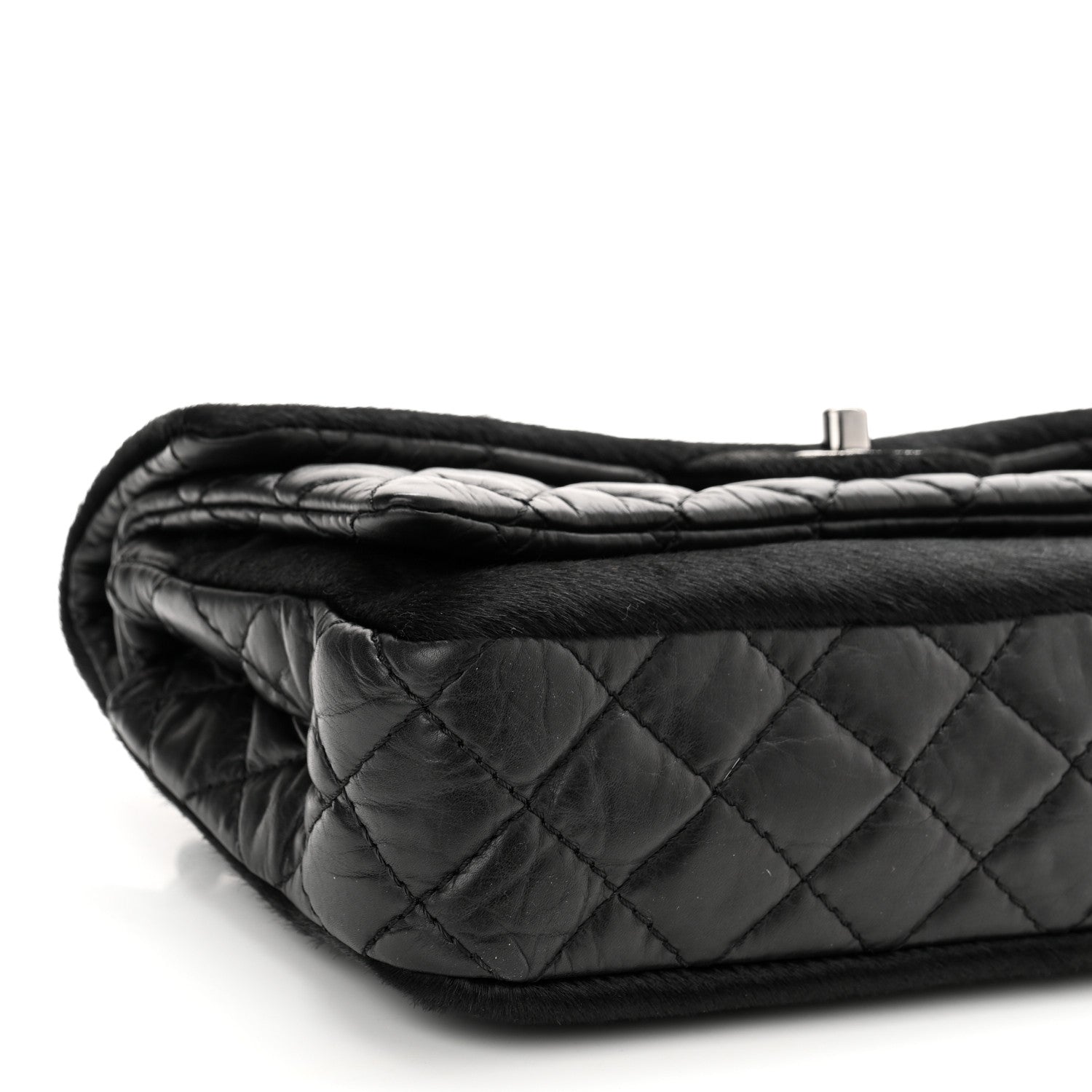 Chanel Aged Calfskin Miss Pony Fur Medium Flap Black 8 of 9