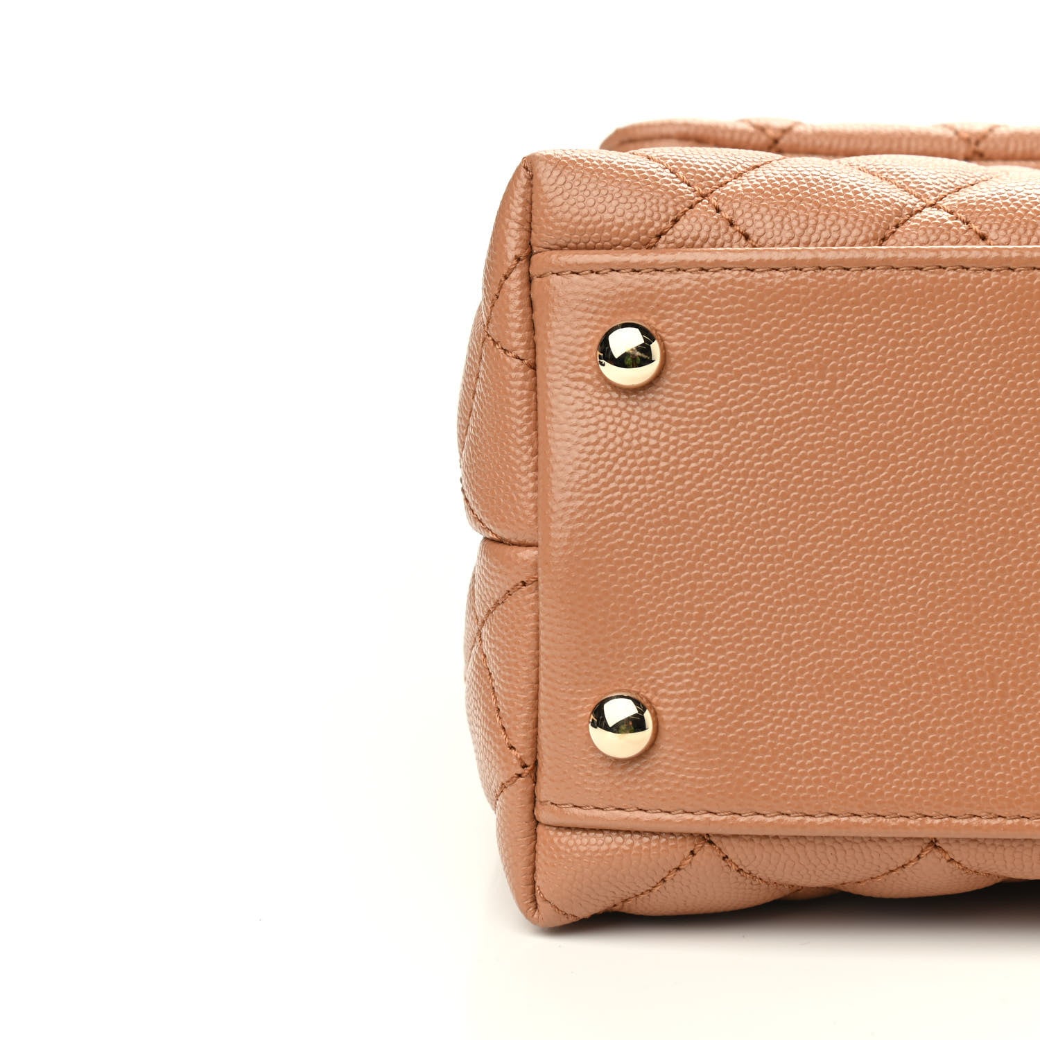 Chanel Caviar Quilted Lizard Embossed Small Coco Handle Flap Brown 8 of 9