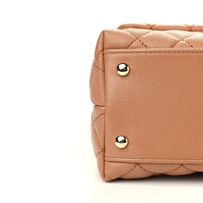 Chanel Caviar Quilted Lizard Embossed Small Coco Handle Flap Brown 8 of 9