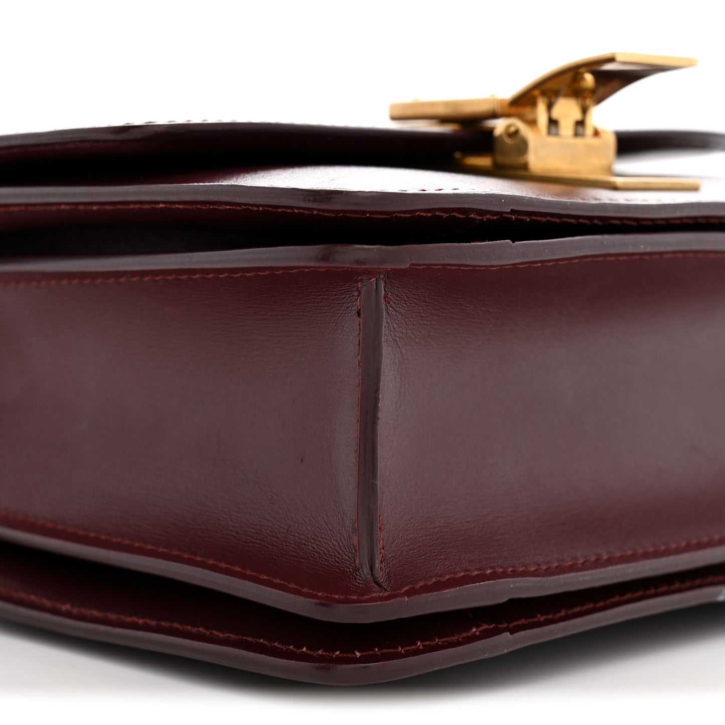 Box Calfskin Small Classic Box Flap Bag Burgundy