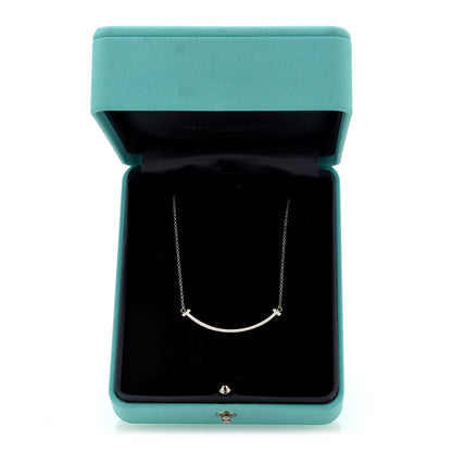 Tiffany 18K White Gold Small T Smile Pendant Necklace 5 of 5
